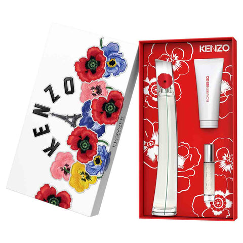 Kenzo - Flower By Kenzo - Coffret Eau de Parfum 100ml + Vaporisateur de voyage 10ml + Lait corps 75ml