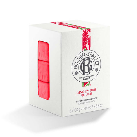 Roger & Gallet - Gingembre Rouge - Coffret Savons Bienfaisants 300g