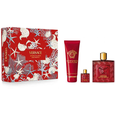 Versace - Eros Flame Geschenkset - Eau de Parfum 100ml + 2 Produkte