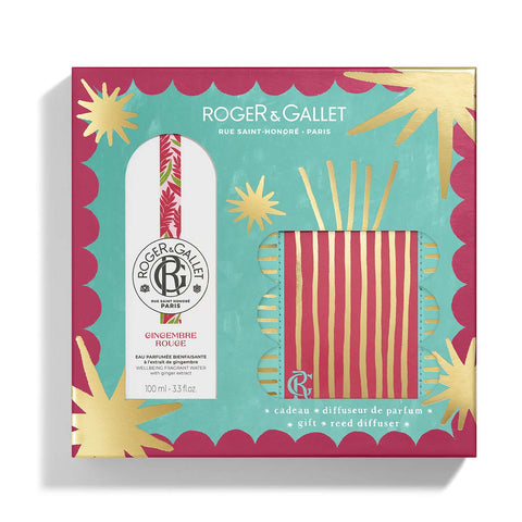 Roger & Gallet - Gingembre Rouge - Coffret Eau Parfumée Bienfaisante 100ml + Diffuseur