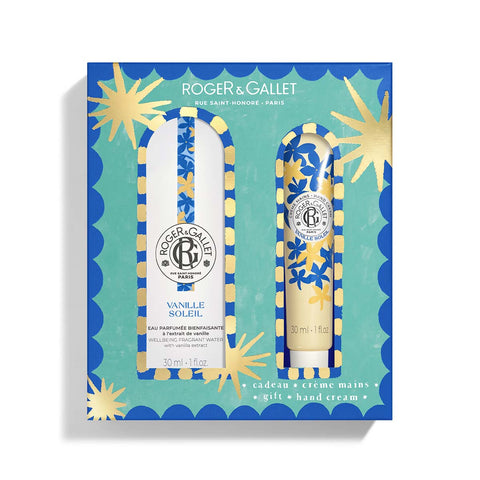 Roger & Gallet -  Vanille Soleil - Coffret Eau Parfumée Bienfaisante 30ml + Crème Mains 30ml