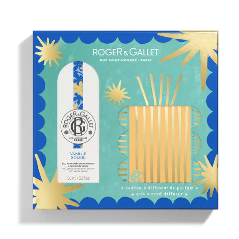 Roger & Gallet - Vanille Soleil - Coffret Eau Parfumée Bienfaisante 100ml + Diffuseur