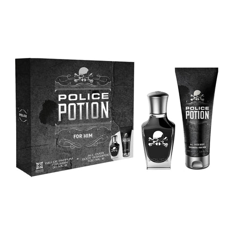 Police - Coffret Potion pour Lui - Eau de Toilette Vaporisateur 30ml + Shampoing Cheveux et Corps 100mll